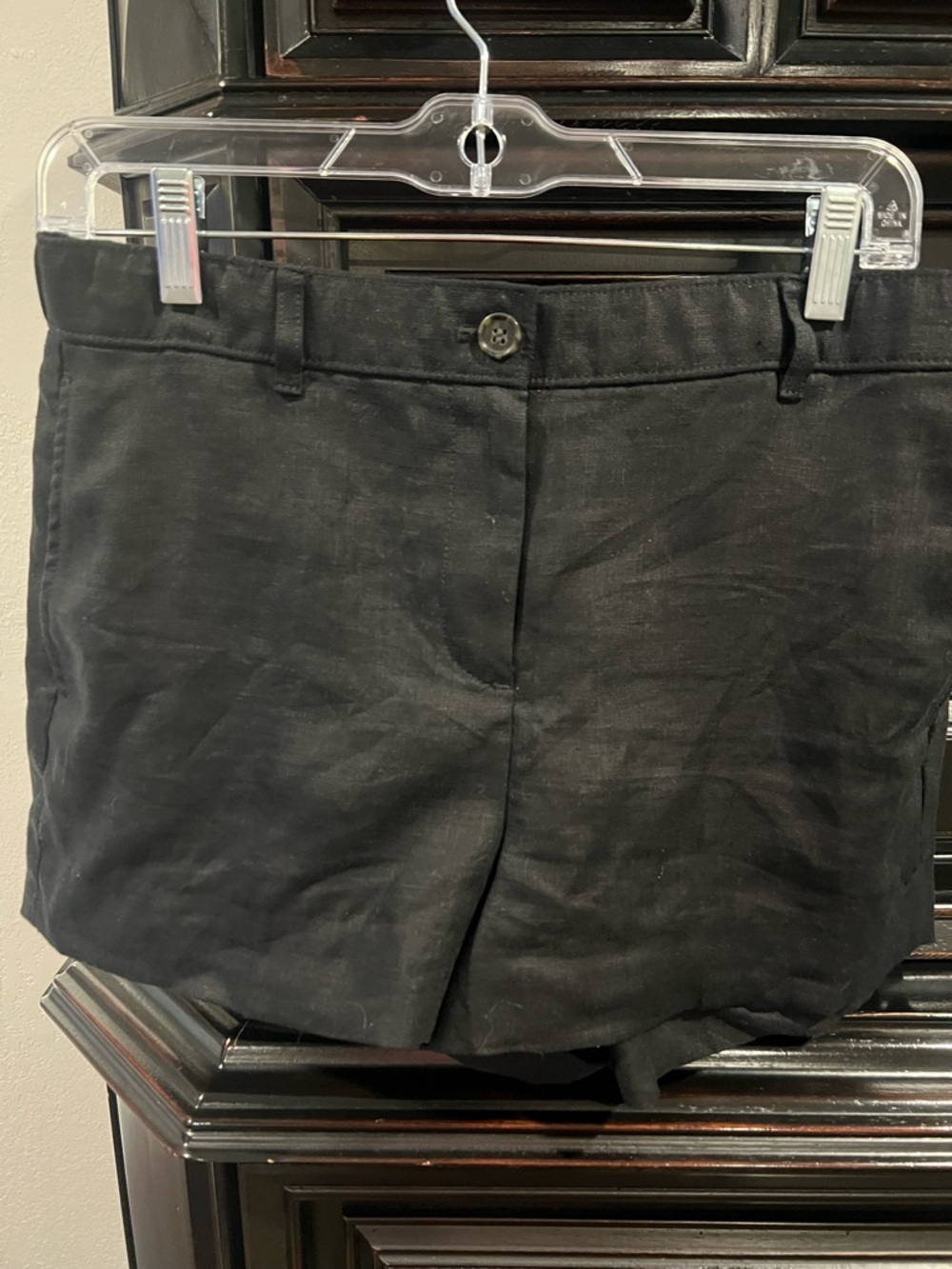 J. Crew Black Linen-Blend Tailored Skort